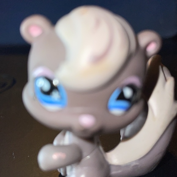 Littlest Pet Shop LPS #484 Gray Squirrel Skunk, blue raindrop eyes 2007 - Picture 6 of 8